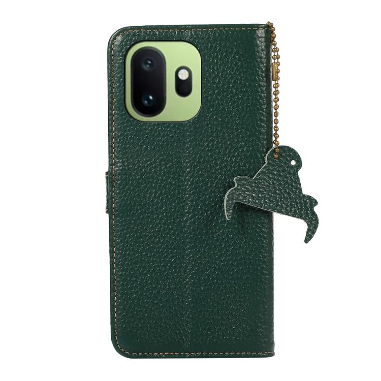 For OnePlus 15T Genuine Leather Litchi Texture RFID Leather Phone Case