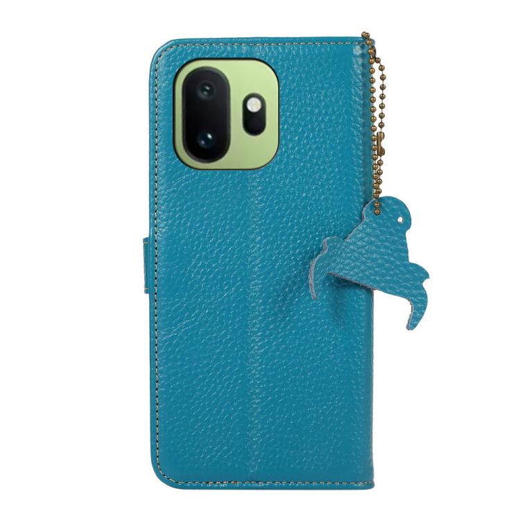 For OnePlus 15T Genuine Leather Litchi Texture RFID Leather Phone Case