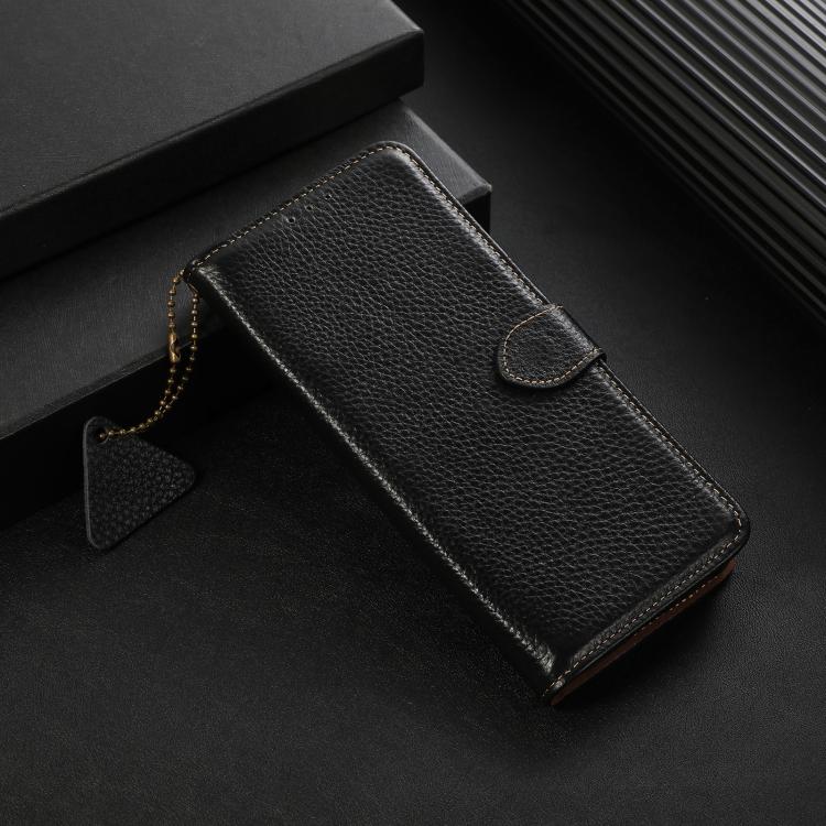 For OnePlus Ace 6 Ultra Genuine Leather Litchi Texture RFID Leather Phone Case