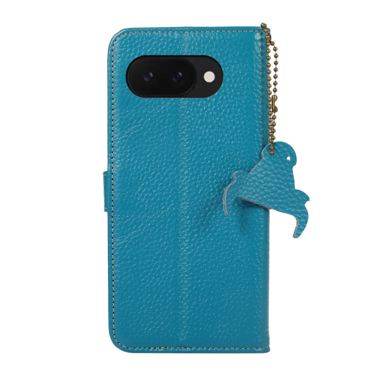 For Google Pixel 9a Genuine Leather Litchi Texture RFID Leather Phone Case
