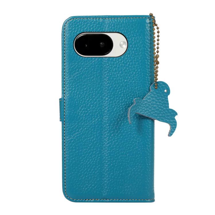 For Google Pixel 10a Genuine Leather Litchi Texture RFID Leather Phone Case