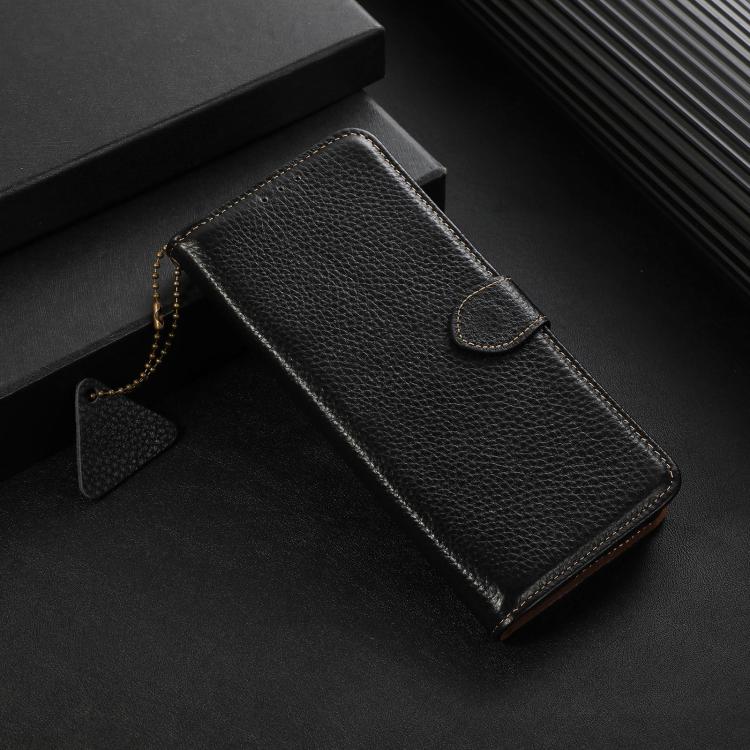 For Google Pixel 10a Genuine Leather Litchi Texture RFID Leather Phone Case