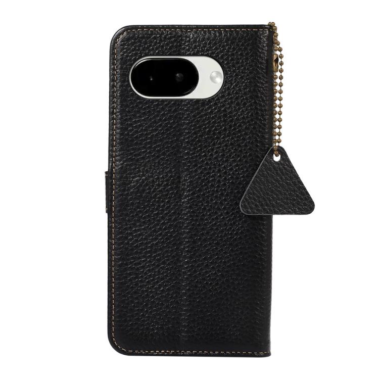 For Google Pixel 10a Genuine Leather Litchi Texture RFID Leather Phone Case