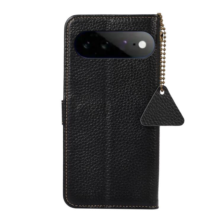 For Google Pixel 11 Pro XL Genuine Leather Litchi Texture RFID Leather Phone Case