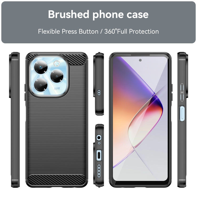 For Infinix Note 40X 5G Carbon Fiber Brushed Texture TPU Phone Case
