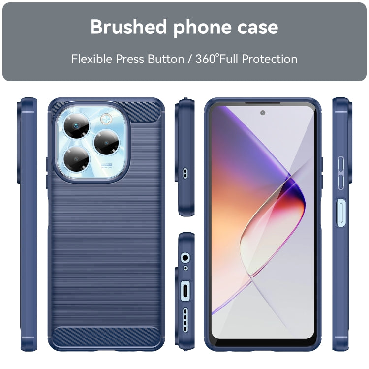 For Infinix Note 40X 5G Carbon Fiber Brushed Texture TPU Phone Case