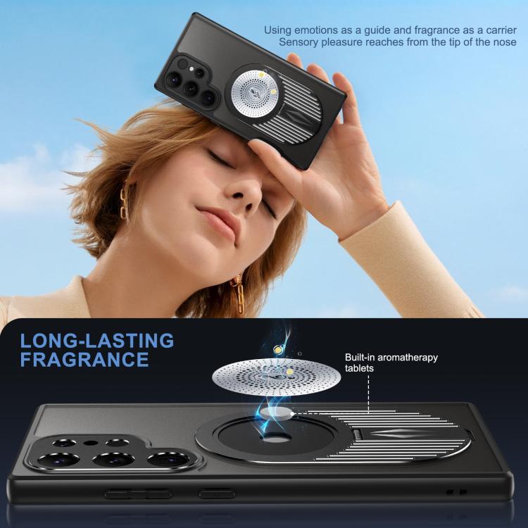 For Samsung Galaxy S25 Ultra 5G Heat Dissipation Aromatherapy MagSafe Holder Phone Case