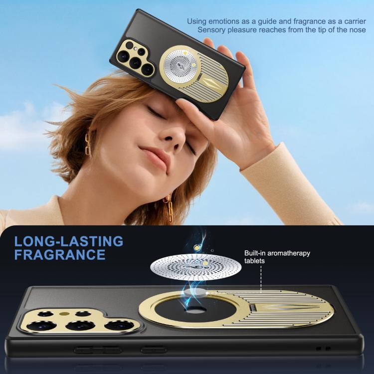 For Samsung Galaxy S25 Ultra 5G Heat Dissipation Aromatherapy MagSafe Holder Phone Case