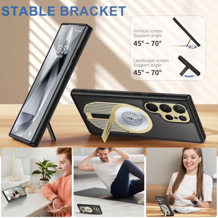For Samsung Galaxy S25 Ultra 5G Heat Dissipation Aromatherapy MagSafe Holder Phone Case