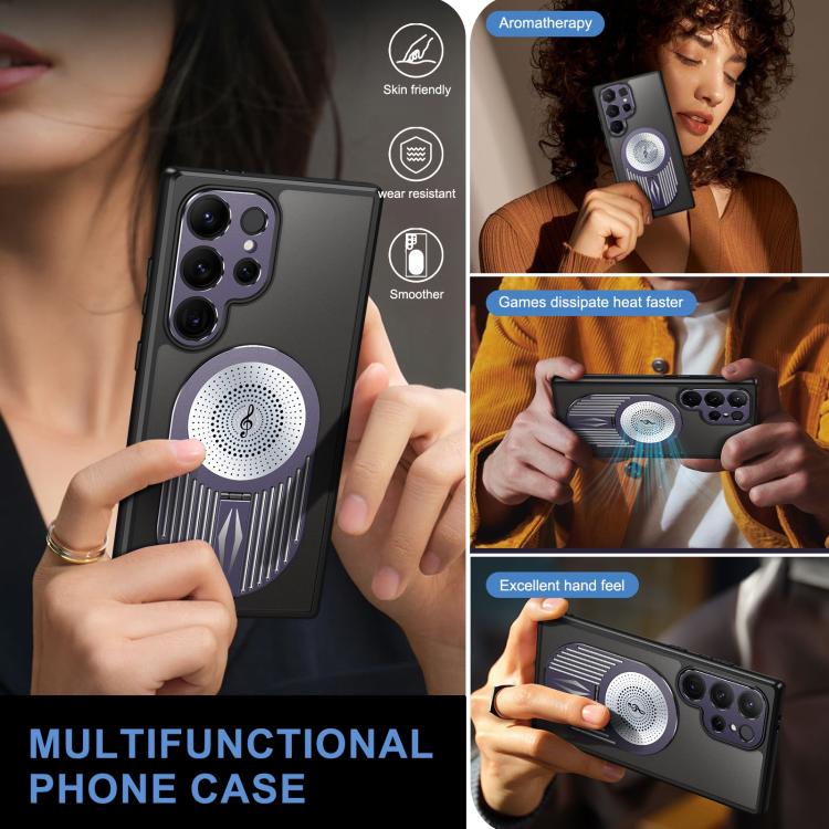 For Samsung Galaxy S25 Ultra 5G Heat Dissipation Aromatherapy MagSafe Holder Phone Case