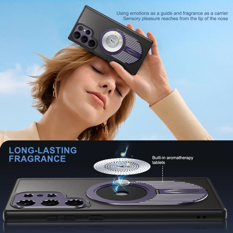 For Samsung Galaxy S25 Ultra 5G Heat Dissipation Aromatherapy MagSafe Holder Phone Case