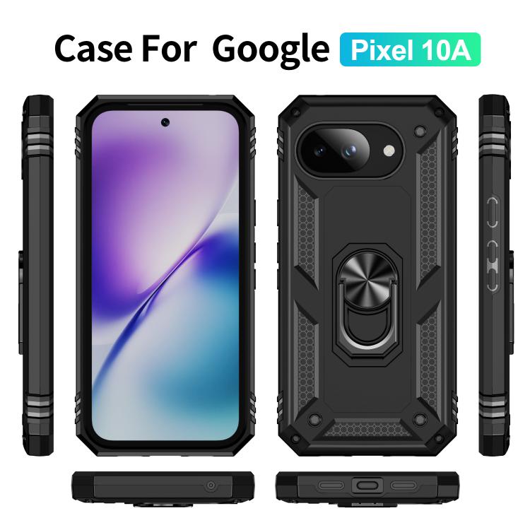 For Google Pixel 10a Shockproof TPU + PC Phone Case with Holder
