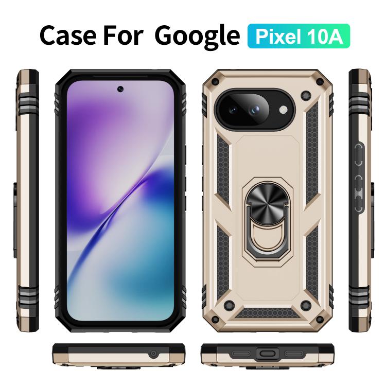 For Google Pixel 10a Shockproof TPU + PC Phone Case with Holder