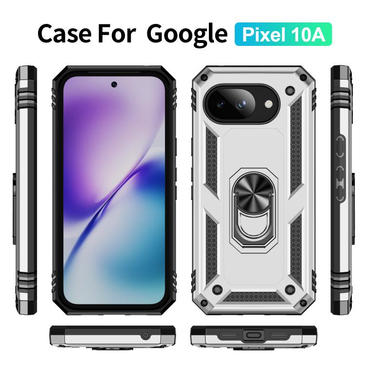 For Google Pixel 10a Shockproof TPU + PC Phone Case with Holder