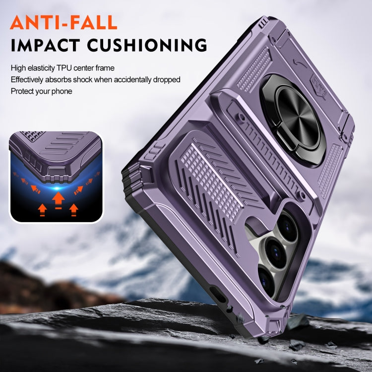 For Samsung Galaxy A14 TPU+PC Shockproof Card Phone Case with Metal Ring Holder