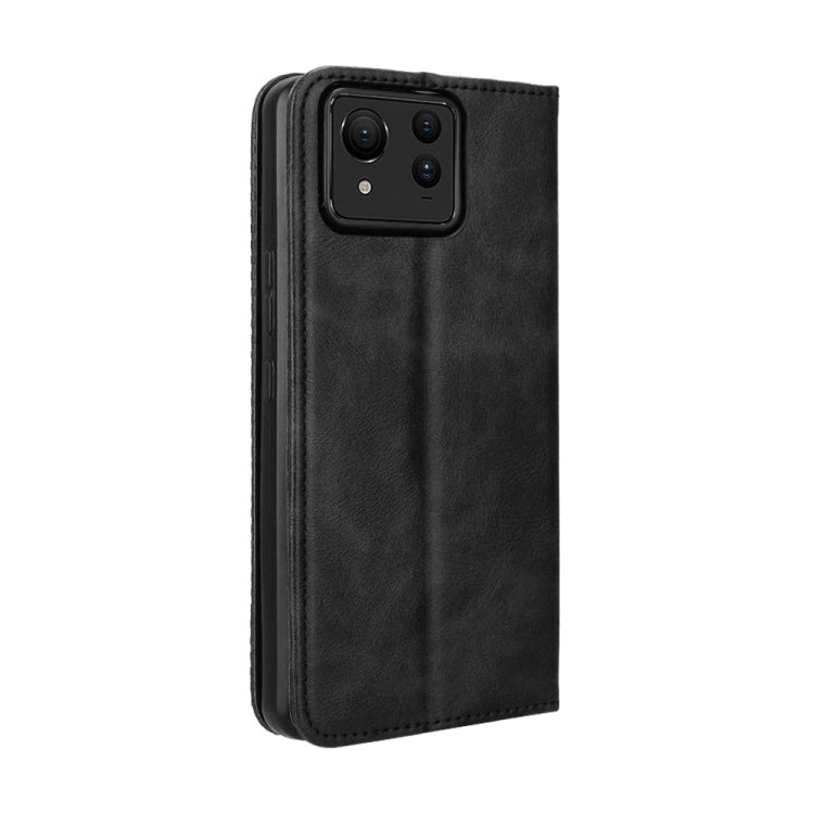 For Asus Zenfone 11 Ultra Magnetic Buckle Retro Texture Leather Phone Case