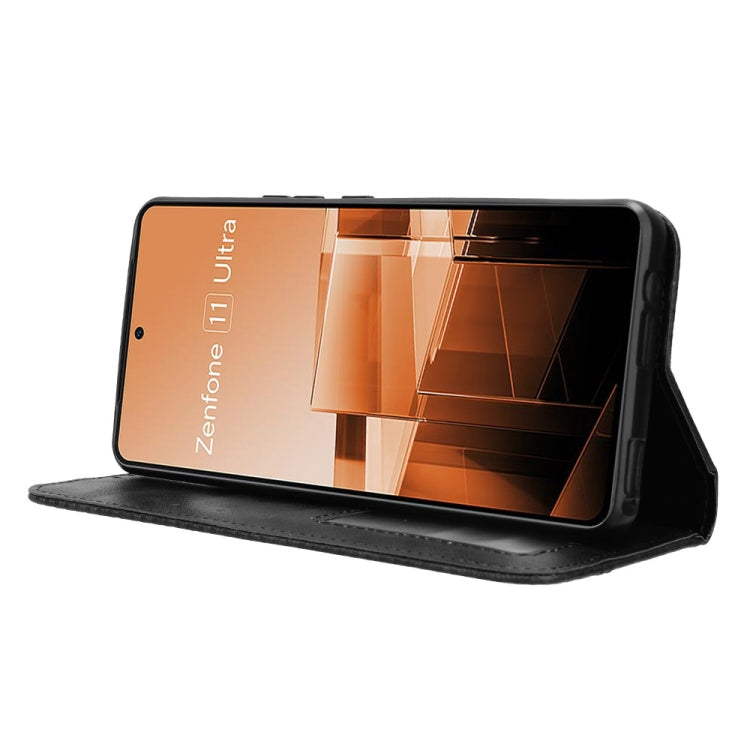 For Asus Zenfone 11 Ultra Magnetic Buckle Retro Texture Leather Phone Case