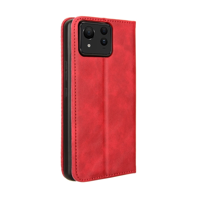 For Asus Zenfone 11 Ultra Magnetic Buckle Retro Texture Leather Phone Case