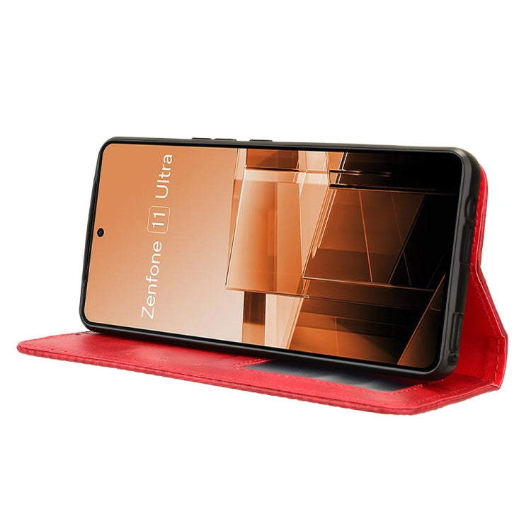 For Asus Zenfone 11 Ultra Magnetic Buckle Retro Texture Leather Phone Case