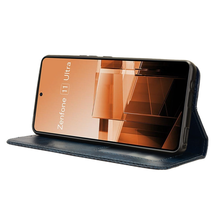 For Asus Zenfone 11 Ultra Magnetic Buckle Retro Texture Leather Phone Case