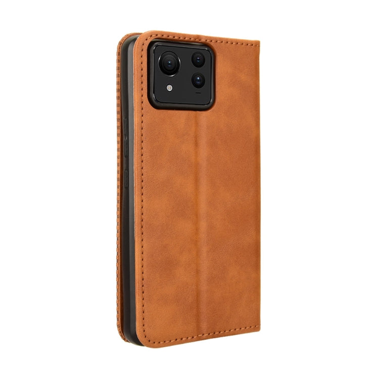 For Asus Zenfone 11 Ultra Magnetic Buckle Retro Texture Leather Phone Case