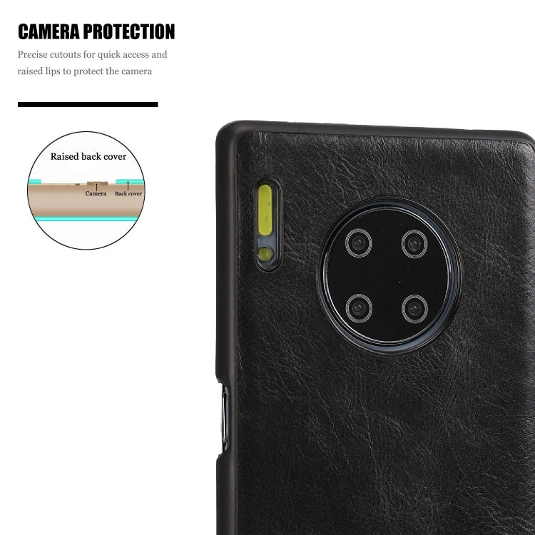 For Huawei Mate 30 Crazy Horse Textured Calfskin PU+PC+TPU Case