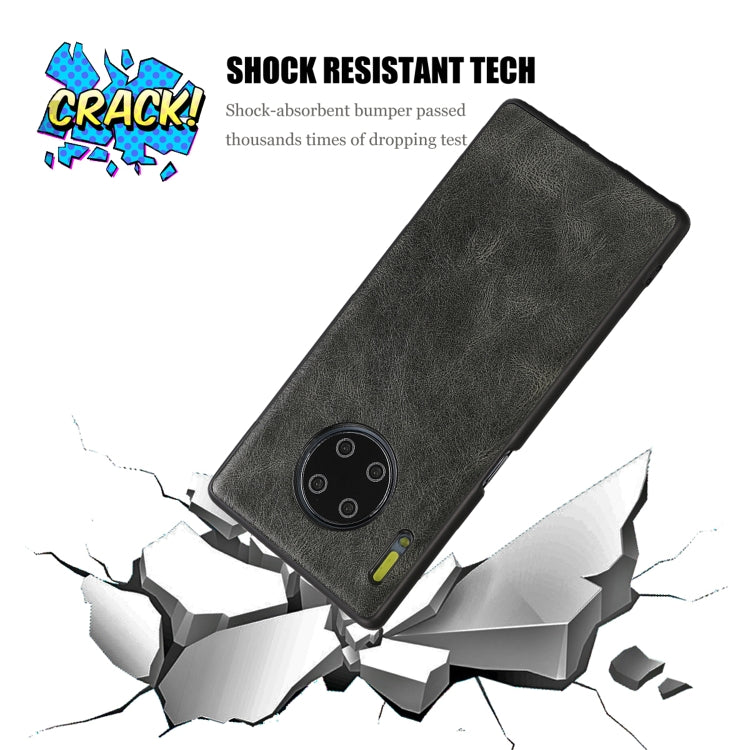 For Huawei Mate 30 Crazy Horse Textured Calfskin PU+PC+TPU Case