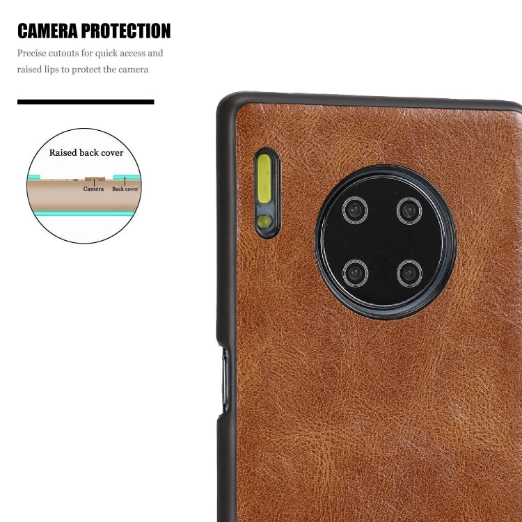 For Huawei Mate 30 Pro Crazy Horse Textured Calfskin PU+PC+TPU Case