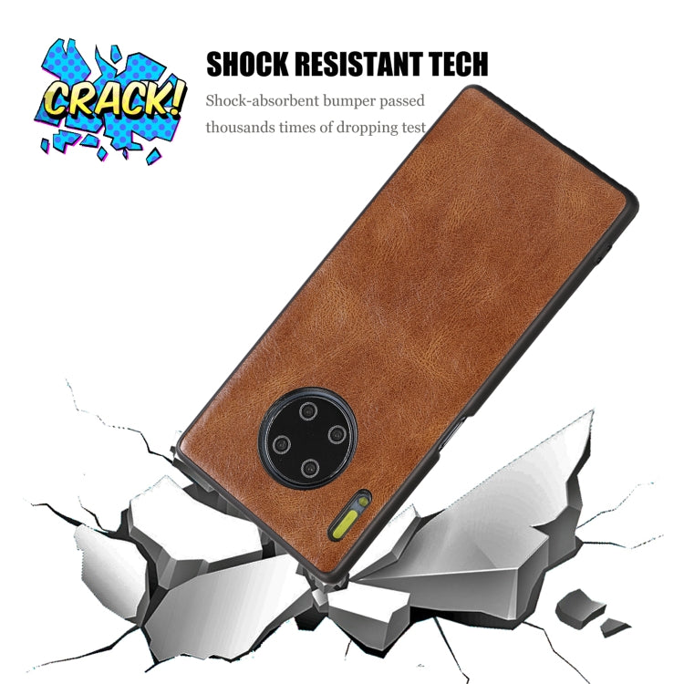 For Huawei Mate 30 Pro Crazy Horse Textured Calfskin PU+PC+TPU Case