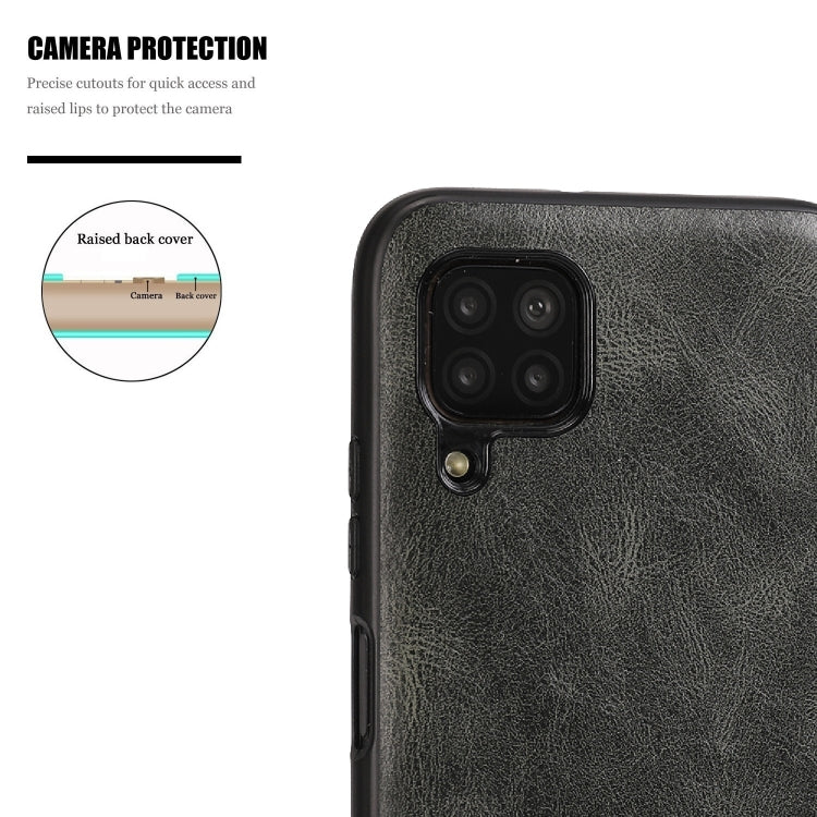 For Huawei Nova 6 Crazy Horse Textured Calfskin PU+PC+TPU Case