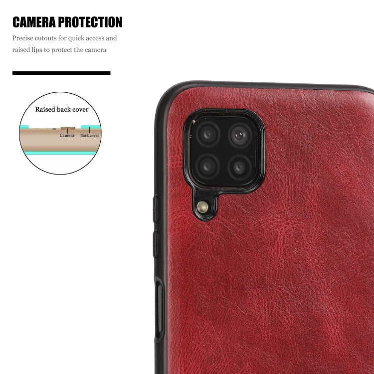 For Huawei Nova 6 SE Crazy Horse Textured Calfskin PU+PC+TPU Case