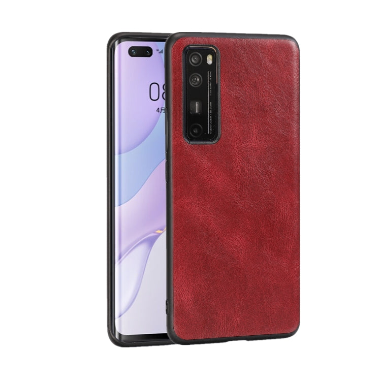 For Huawei Nova 7 Crazy Horse Textured Calfskin PU+PC+TPU Case
