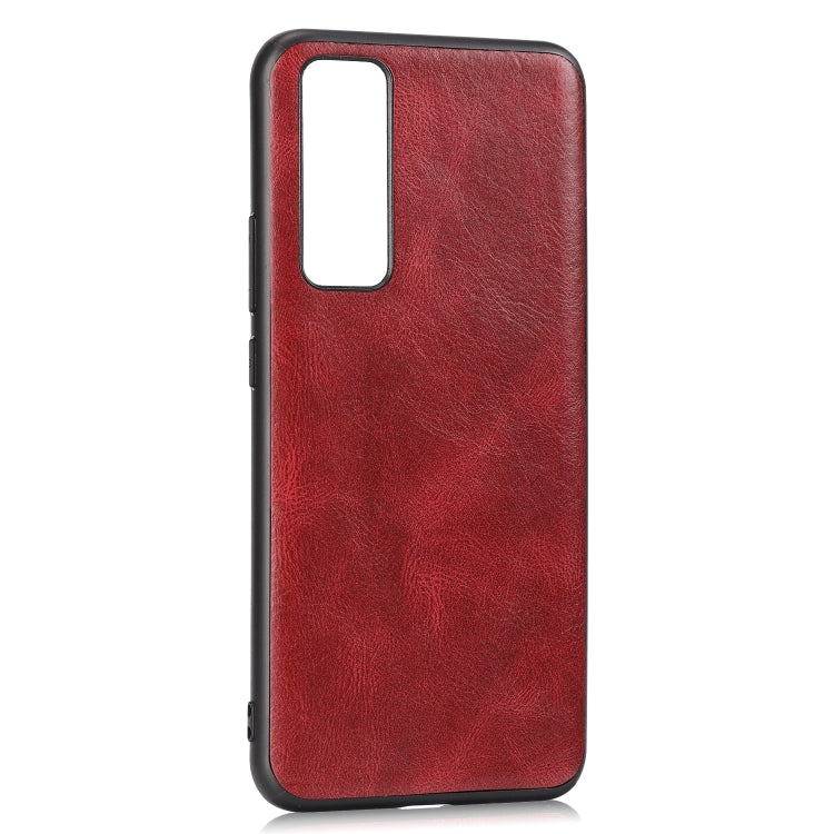 For Huawei Nova 7 Crazy Horse Textured Calfskin PU+PC+TPU Case