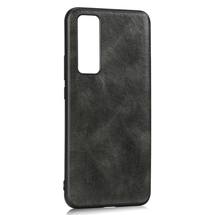 For Huawei Nova 7 Crazy Horse Textured Calfskin PU+PC+TPU Case