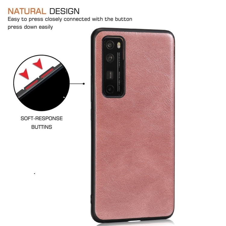 For Huawei Nova 7 Crazy Horse Textured Calfskin PU+PC+TPU Case