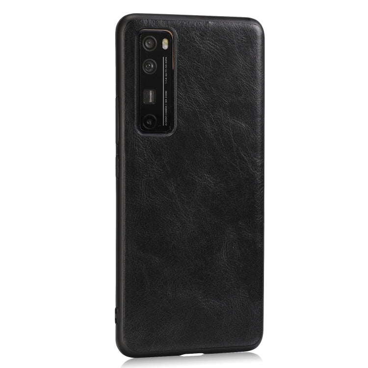 For Huawei Nova 7 Pro Crazy Horse Textured Calfskin PU+PC+TPU Case