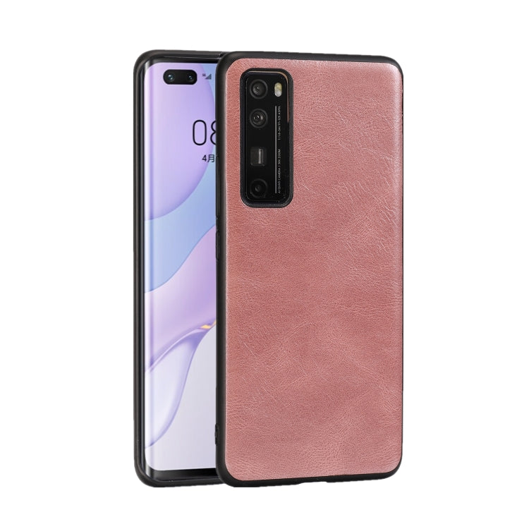 For Huawei Nova 7 Pro Crazy Horse Textured Calfskin PU+PC+TPU Case