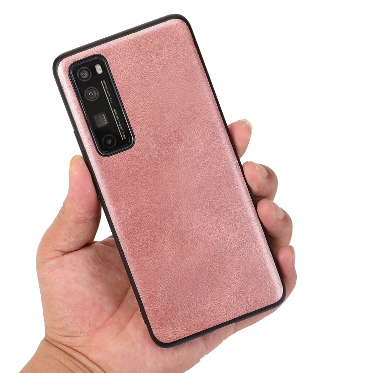 For Huawei Nova 7 Pro Crazy Horse Textured Calfskin PU+PC+TPU Case