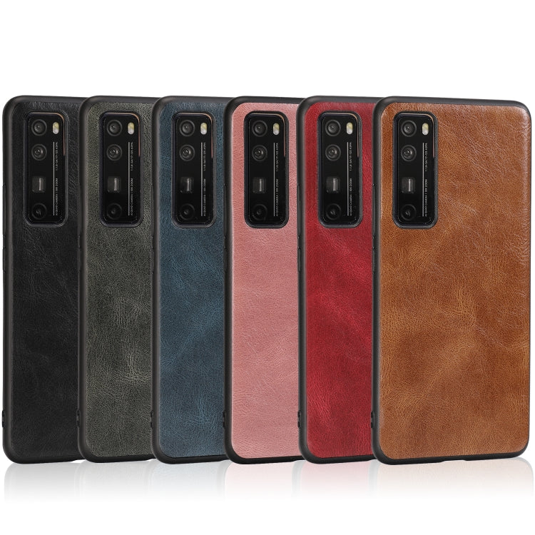 For Huawei Nova 7 Pro Crazy Horse Textured Calfskin PU+PC+TPU Case
