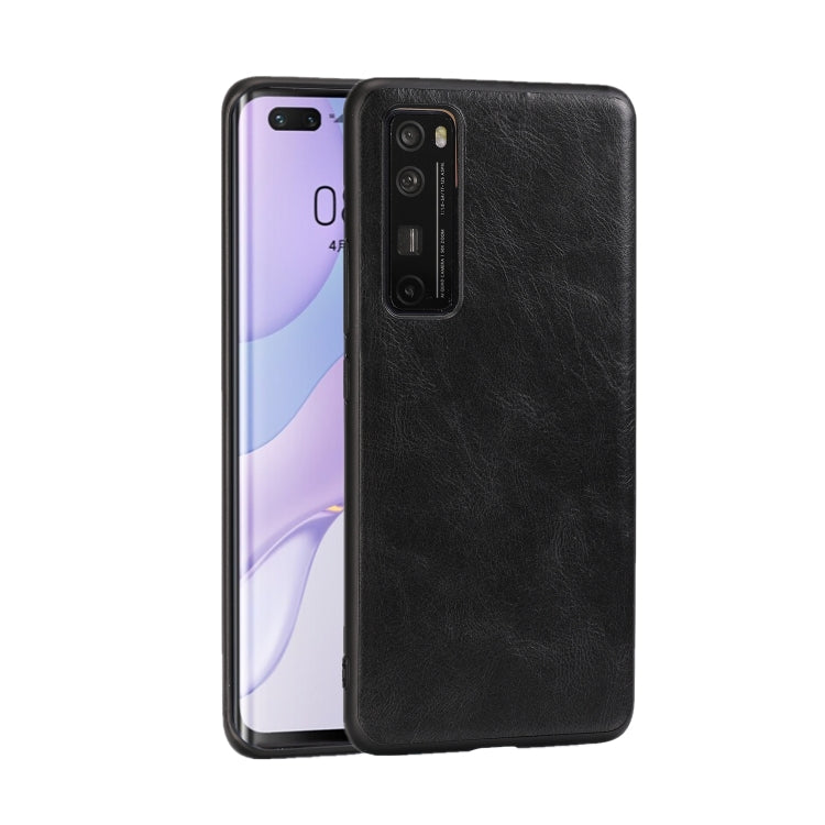 For Huawei Nova 7 SE Crazy Horse Textured Calfskin PU+PC+TPU Case