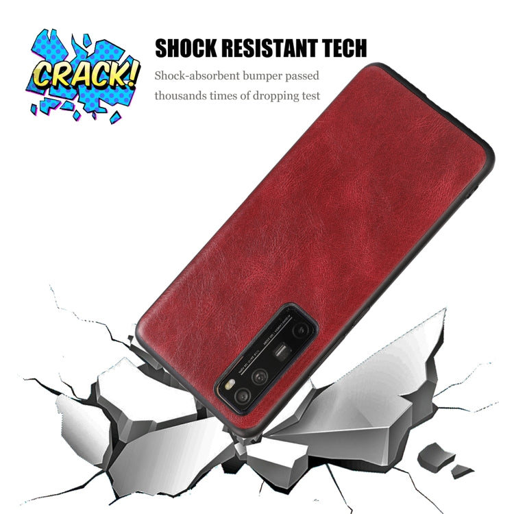 For Huawei Nova 7 SE Crazy Horse Textured Calfskin PU+PC+TPU Case