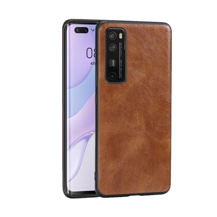 For Huawei Nova 7 SE Crazy Horse Textured Calfskin PU+PC+TPU Case