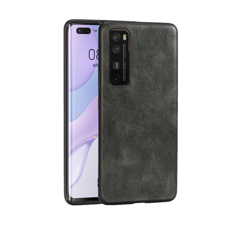 For Huawei Nova 7 SE Crazy Horse Textured Calfskin PU+PC+TPU Case
