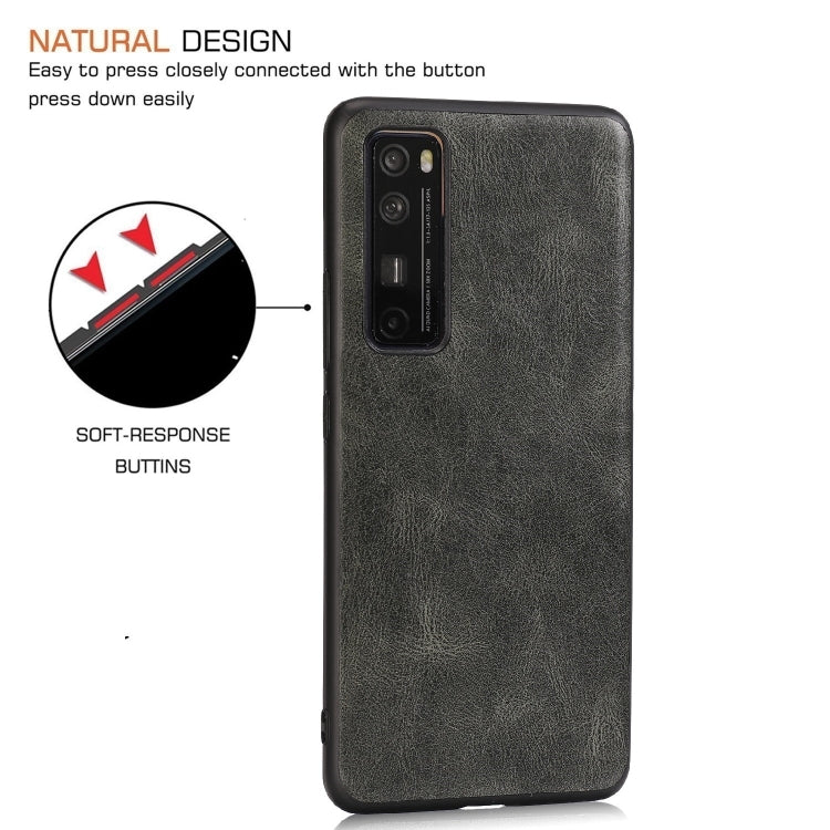 For Huawei Nova 7 SE Crazy Horse Textured Calfskin PU+PC+TPU Case