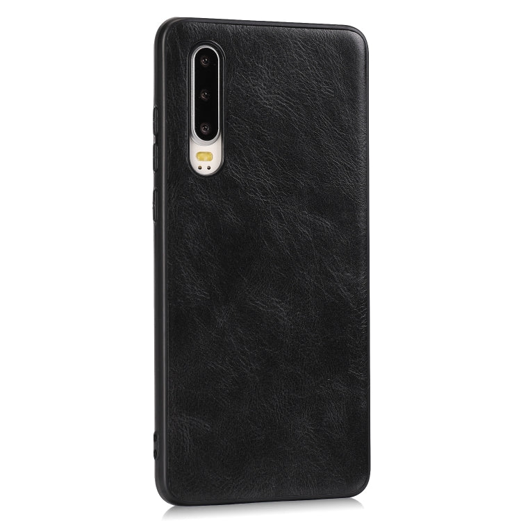 For Huawei P30 Crazy Horse Textured Calfskin PU+PC+TPU Case