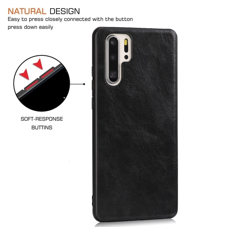 For Huawei P30 Crazy Horse Textured Calfskin PU+PC+TPU Case