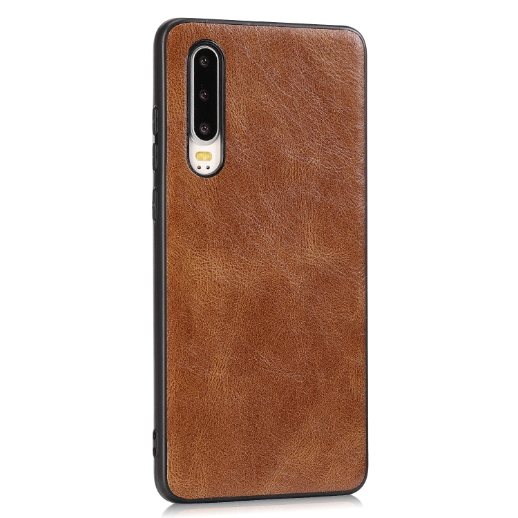 For Huawei P30 Crazy Horse Textured Calfskin PU+PC+TPU Case