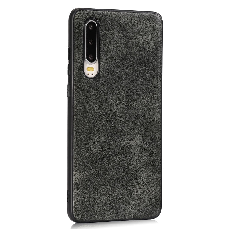 For Huawei P30 Crazy Horse Textured Calfskin PU+PC+TPU Case