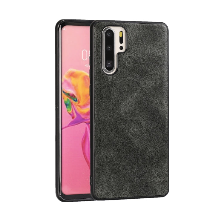 For Huawei P30 Crazy Horse Textured Calfskin PU+PC+TPU Case
