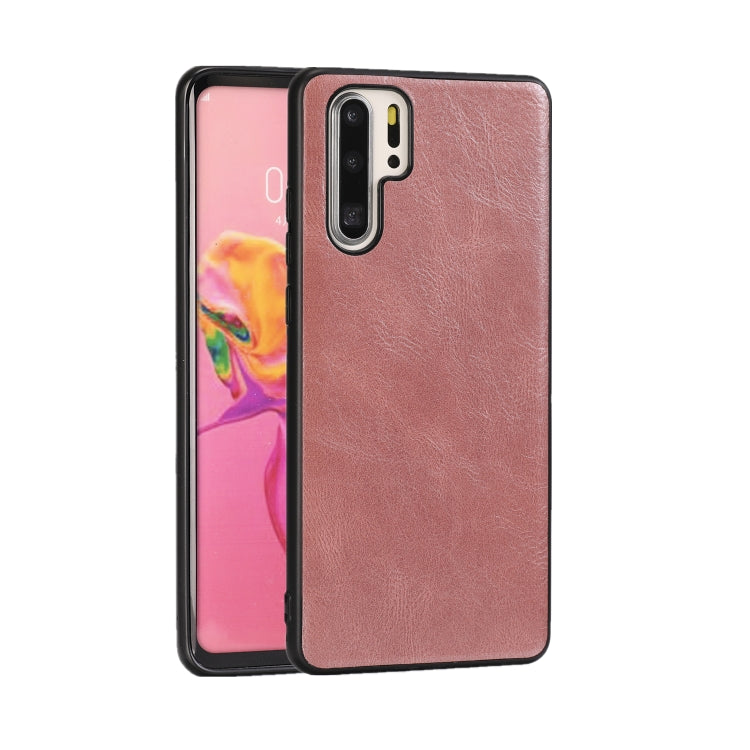 For Huawei P30 Crazy Horse Textured Calfskin PU+PC+TPU Case